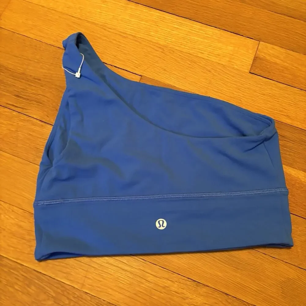 LULULEMON Women’s Asymmetrical One Strap Workout Bra Top Blue Size 6 Medium
